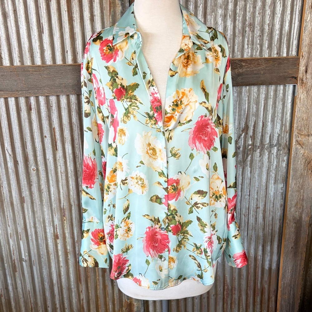 Zara Floral Button Down Shirt - Multicolor